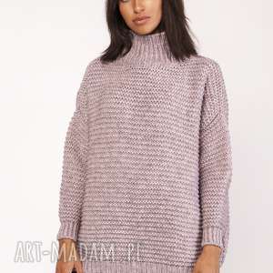 ręcznie zrobione swetry sweterek - golf, swe116 róż