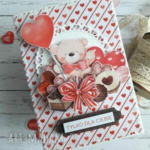 scrapbooking kartki kartka na walentynki tylko dla ciebie z uroczym