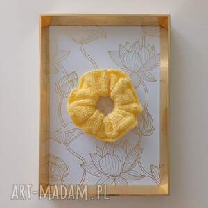 gumka do włosów scrunchie na szydełku frotka, ręcznie