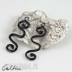 caltha wężyki - srebrne kolczyki lub klipsy 140617 10, minimalistyczna