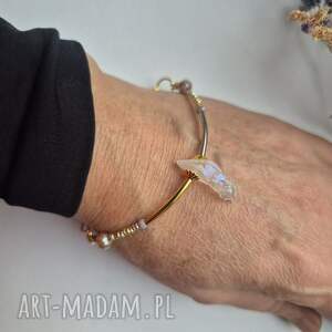 Bransoletka koralikowa rekodzielo z kwarcem aura. Kwarc aura to kamień