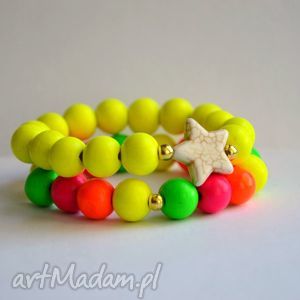 handmade bracelet by sis: mix neonowych korali