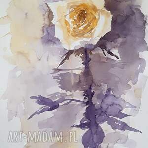róża akwarela artystki adriany laube - obraz na papierze A3, kwiat, kwiat