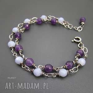 handmade delikatna z chalcedonu i ametystu