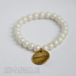 bracelet by sis szare perły z zawieszką beautful charms, bransoletka