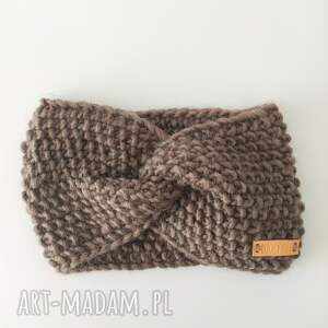 pomysł na prezent Wełniana opaska na włosy typu turban ręcznie