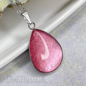 wisior kropla w odcieniu perłowego różu aykal e47/47, różowy wisiorek, szklany