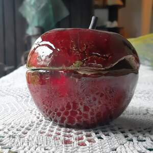 ceramiczne jabłko - cukiernica cukienrica, szkatułka popielnica, niezwykłu