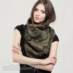 cadoaccessories duży dwustronny komin oliwkowa zieleń moro styl militarny