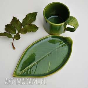 ręczne wykonanie ceramika ręcznie lepiony kubek ceramiczny z podstawką