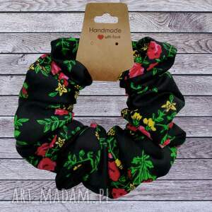 handmade ozdoby do włosów gumka scrunchie - folk