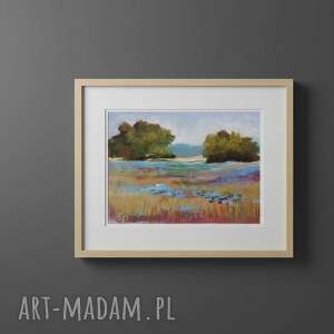 łąka - praca formatu 18/24 cm pejzaż pastele suche