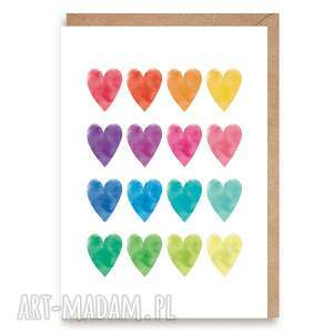 kartka walentynkowa z serduszkami - kolorowy karnet miłosny walentynki