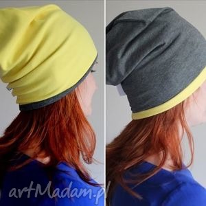 handmade czapki czapka dresowa dwukolorowa 2 w 1