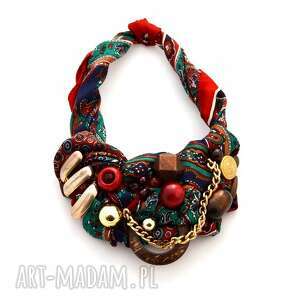 marrakesh naszyjnik handmade, kolorowy wielobarwny czerwony