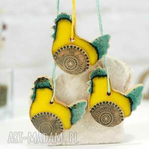 kurki wielkanocne - ceramiczne ozdoby wiszące dekoracja wielkanocna, kurka