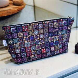 kosmetyczka damska welurowa etui do torebki organizer