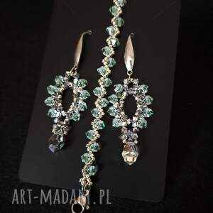 kryształowy komplet biżuterii silver chrysolite - delikatna bransoletka