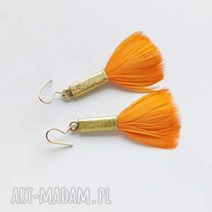 katarzyna kaminska piórko kolczyki mosiądz, zmatowione