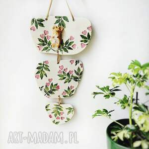 myszka w kwiatach - ceramiczna dekoracja ścienna dom, pokój dziecka