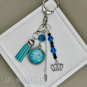Prezent Brelok Turkusowa Korona - elegancki z chwostem