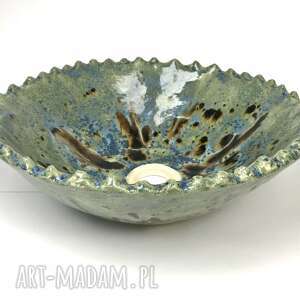 handmade ceramika ceramiczna nablatowa umywalka "jeziorak"