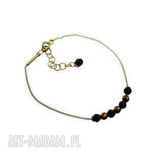 handmade sale% bransoletka bordowa srebro 925