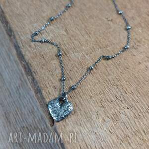 srebro oksydowane, naszyjnik, wisiorek, serce