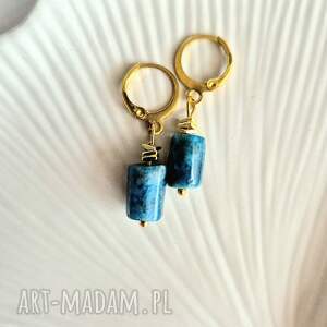 niebieskie wiszące kolczyki z apatytem, prezent dla mamy