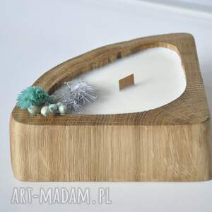 świeca sojowa zapachowa drewnie dębu /truskawka/, naturalna drewniana