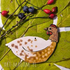 ceramiczna kurka wisząca kura dekoracja etno styl dekor