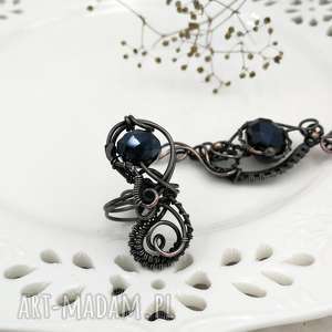black - zestaw pierścionek i naszyjnik zamówienie specjalne, komplet biżuterii