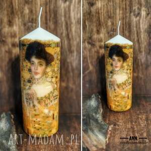 dekoracyjna 18 cm, złota adele, świeca ozdobna, art, rękodzieło