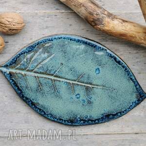 ręcznie wykonane ceramika ceramiczna deska, liść (c190)