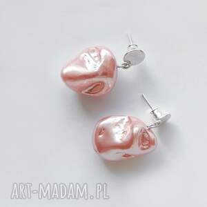 prezent na święta, okrąg kolczyki, srebro, perła