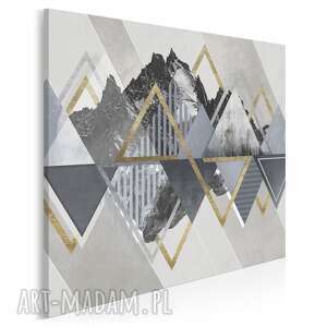 obraz na płótnie - złoty góry skandynawski w kwadracie 80x80 cm 97402