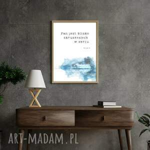 plakat - cytat biblijny produkt drukowany A3, dekoracja ścienna, akwarela