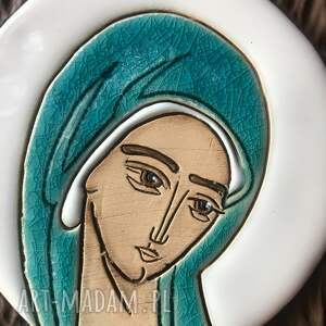 ikona ceramiczna z wizerunkiem maryi - pneumatofora, chrzest, prezent na komunię