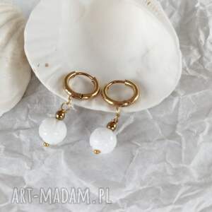 kolczyki z koralem - kamień naturalny, biżuteria na prezent, damska