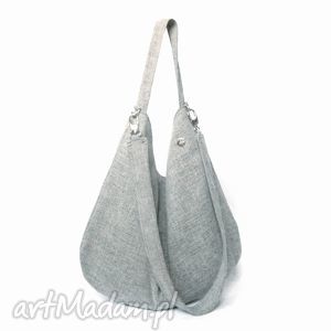 light grey hobo, worek, melanżowa dekoracyjna unikatowa