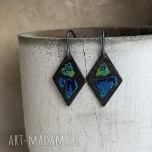 Kolczyki Little Flowers - Orchid Dark Blue dzu, geometryczne