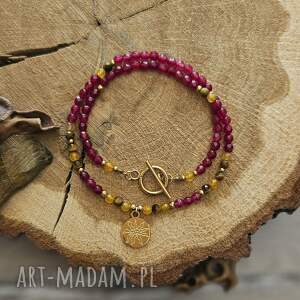 Choker z agatem, jadeitem i tygrysim okiem