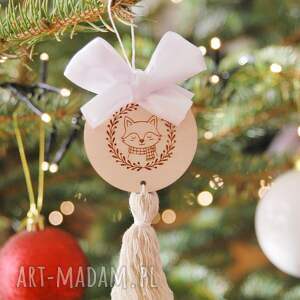 zawieszki na choinkę chwosty - 4 szt liski zestaw ozdób choinkowych ozdoby