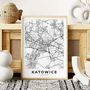 plakaty plakat mapa katowice - format 70x100 B1 mapy miast