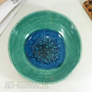 ceramiczna misa dekoracyjna - pawie oko, ceramika do kuchni na prezent
