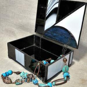 handmade pudełka elegancka ręcznie robiona witrażowa szkatułka na biżuterię prezent