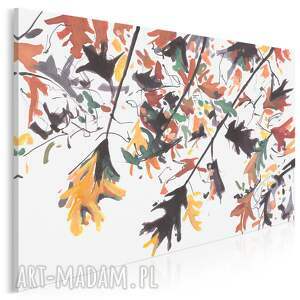 obraz na płótnie - liście jesień dąb 120x80 cm 7045design piękny