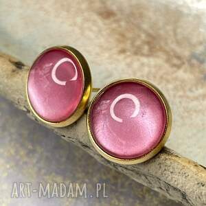 Złocone sztyfty w odcieniu perłowego różu brokatowe niebo e31/88