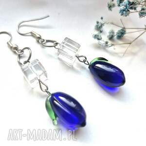 Kolczyki śliwki węgierki boks M1 rękodzieło, sli, et, fo, wę, sl