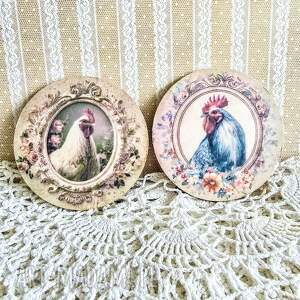 para podkładek - wiejska przygoda drewniane, kurki, wieś, bagietki, ser